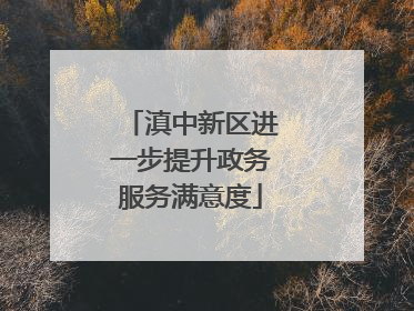 滇中新区进一步提升政务服务满意度
